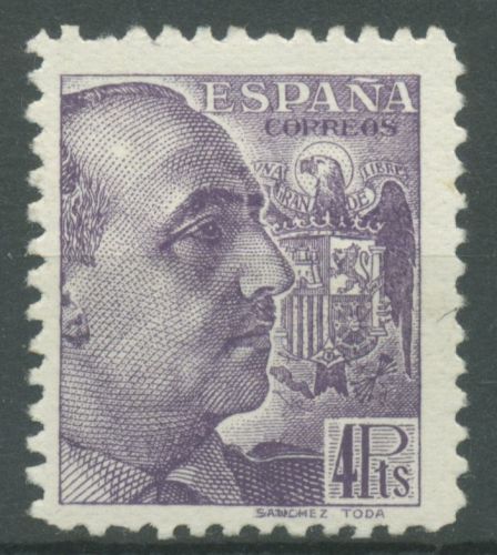 Spanien 1939 General Franco 838 mit Falz, kleiner Fehler