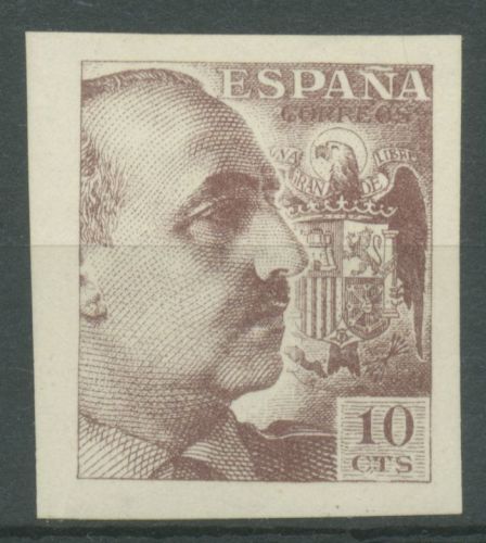 Spanien 1939 General Franco 842 U mit Falz, ungezähnt