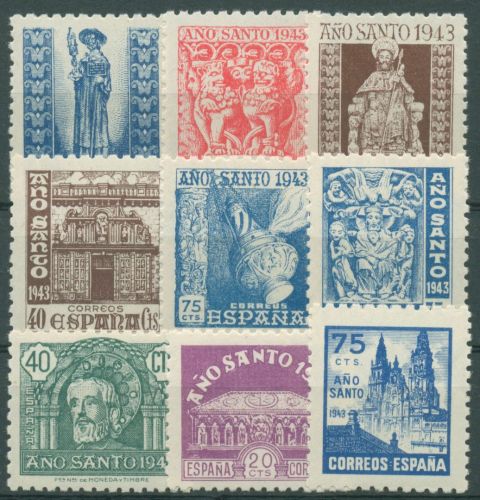 Spanien 1943 Heiliger Jakobus v.Compostela Kathedrale 905/13 postfrisch, bügig
