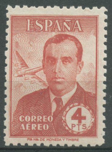 Spanien 1945 Luftwaffe Hauptmann Carlos de Haya Gonzales Flugzeug 930 postfrisch