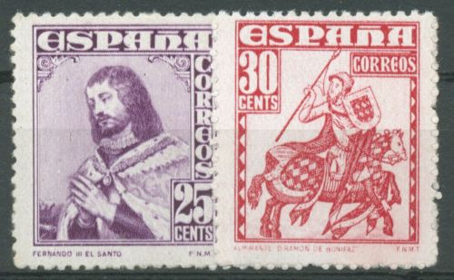Spanien 1948 Persönlichkeiten 955/56 mit Falz