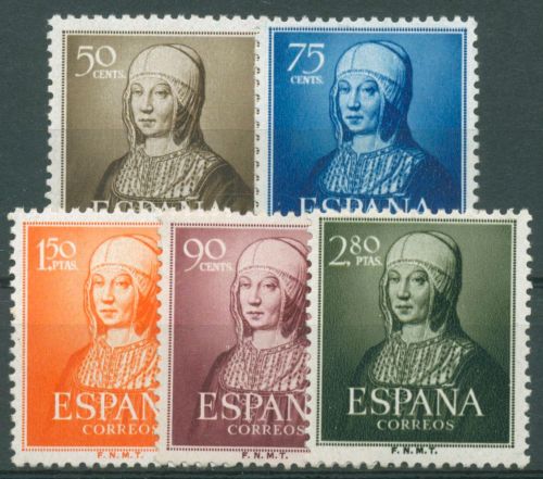 Spanien 1951 Königin Isabella I. 989/93 postfrisch
