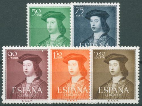 Spanien 1952 König Ferdinand V. 1003/07 mit Falz
