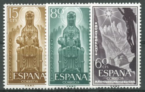 Spanien 1956 Liebe Frau v. Montserrat Schwarze Madonna 1089/91 postfrisch