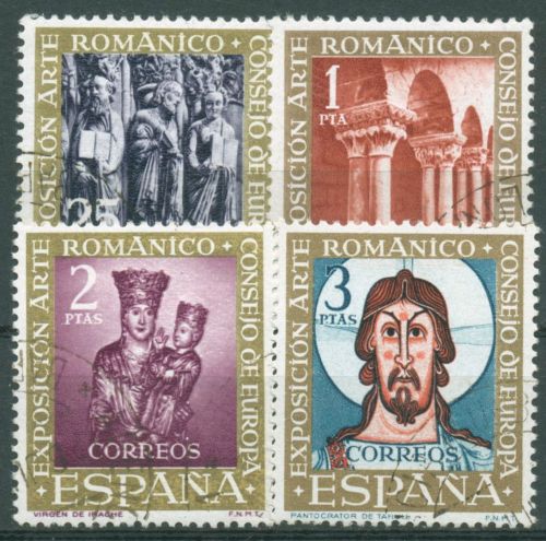 Spanien 1961 Europarat Ausstellung Romanische Kunst 1260/63 gestempelt