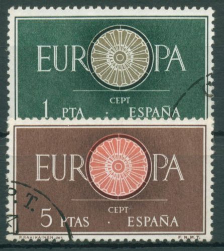 Spanien 1960 Europa CEPT Wagenrad 1189/90 gestempelt
