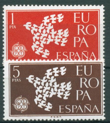 Spanien 1961 Europa CEPT Stilisierte Taube 1266/67 postfrisch