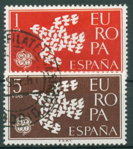 Spanien 1961 Europa CEPT Stilisierte Taube 1266/67 gestempelt