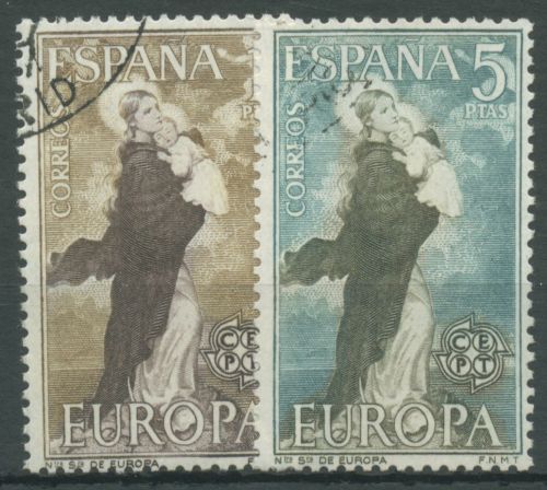 Spanien 1963 Europa CEPT "Unsere Liebe Frau" 1411/12 gestempelt