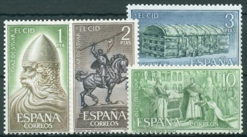 Spanien 1962 El Cid Reiterstandbild Gemälde 1334/37 postfrisch