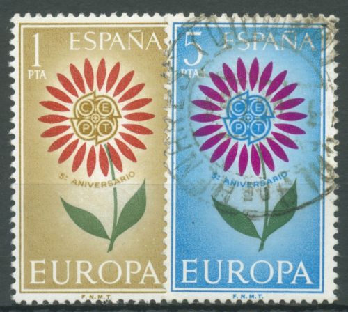 Spanien 1964 Europa CEPT Blume 1501/02 gestempelt
