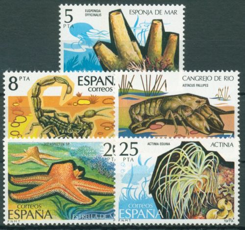 Spanien 1979 Wirbellose Tiere Krebs Skorpion Seerose 2423/27 postfrisch