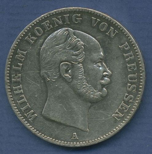 Preußen Ausbeutetaler 1861 A, Wilhelm I. J 93, sehr schön (m6833)
