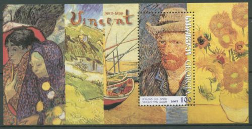 Georgien 2003 Gemälde Vincent v. Gogh Selbstporträt Block 31 postfrisch (C64271)