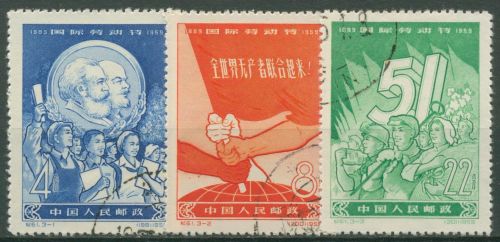 China Volksrepublik 1959 Tag der Arbeit 441/43 gestempelt