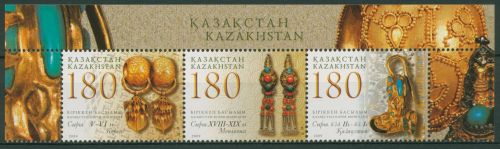 Kasachstan 2009 Kunst Goldschmuck 643/45 ZD postfrisch (C65395)