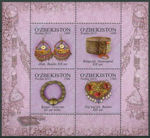 Usbekistan 2013 Kunsthandwerk Damenschmuck Block 67 postfrisch (C65400)