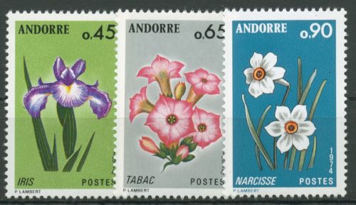 Andorra (frz.) 1974 Pflanzen Blumen 255/57 postfrisch