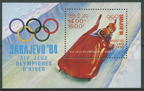 Laos 1983 Olympia Winterspiele´84 Sarajevo Block 96 postfrisch (C65420)