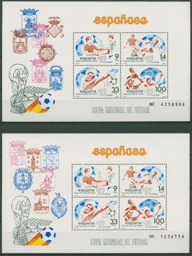 Spanien 1982 Fußball-WM Spanien Block 25/26 postfrisch (C91697)
