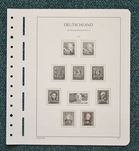 LEUCHTTURM Vordruckblätter Bund 1949/59 SF gebraucht, neuwertig (Z3287)