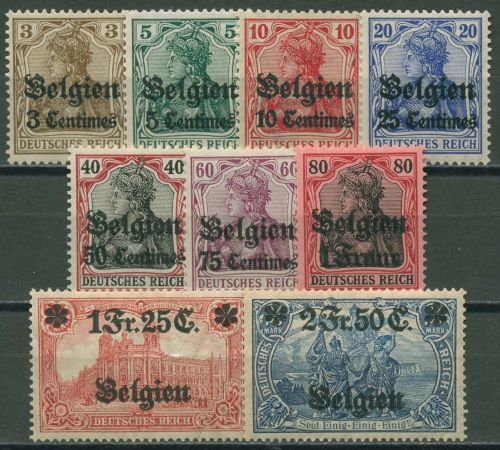 Landespost in Belgien 1914/16 Germania mit Aufdruck 1/9 postfrisch