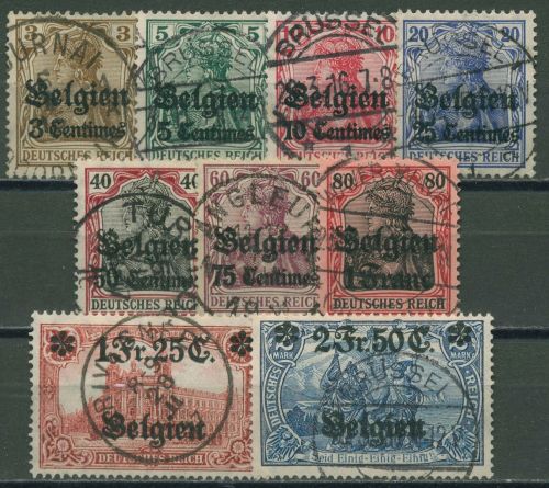 Landespost in Belgien 1914/16 Germania mit Aufdruck 1/9 TOP-Stempel