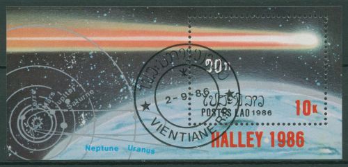 Laos 1986 Halleyscher Komet Block 112 gestempelt (C65500)