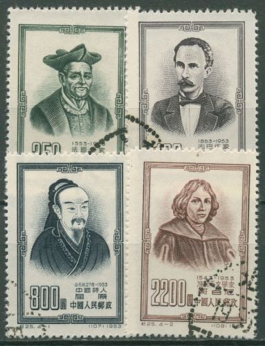 China Volksrepublik 1953 Persönlichkeiten, Kopernikus 226/29 gestempelt