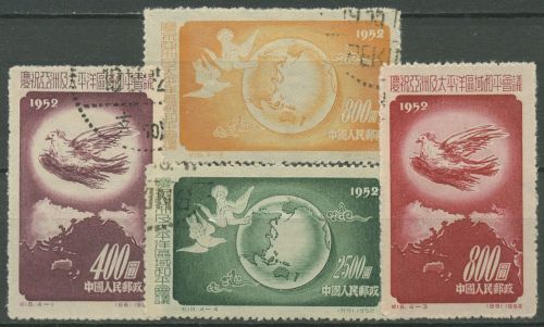 China Volksrepublik 1952 Friedeskonferenz für Asien 192/95 gestempelt