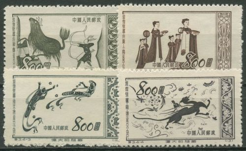 China Volksrepublik 1952 Alte Wandmalereien 176/79 ungebraucht o.G.