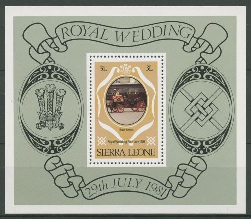 Sierra Leone 1981 Hochzeit Prinz Charles und Diana Block 4 postfrisch (C29919)