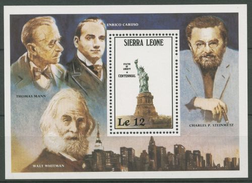 Sierra Leone 1986 100 Jahre Freiheitsstatue Block 43 postfrisch (C42171)