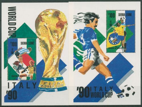 Sierra Leone 1989 Fußball-WM '90 in Italien Block 94/95 postfrisch (C42172)