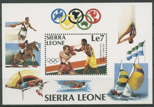 Sierra Leone 1984 Olympische Spiele Los Angeles Block 20 postfrisch (C42175)