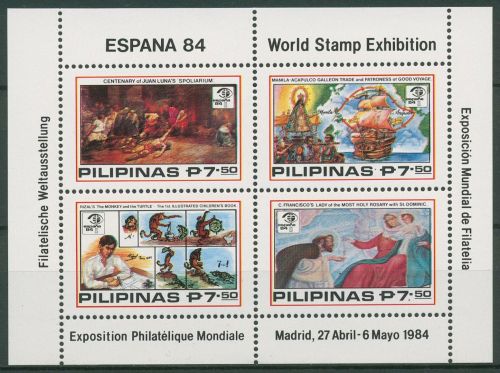 Philippinen 1984 ESPANA Segelschiff Zeichnungen Block 23 postfrisch (C65548)