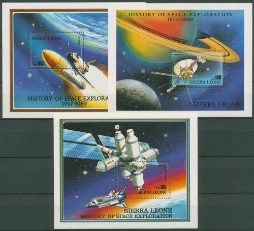 Sierra Leone 1989 Geschichte der Raumfahrt Block 104/06 postfrisch (C42178)