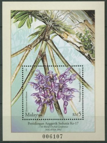 Malaysia 2002 17. Welt-Orchideenkongreß Block 63 A postfrisch (C10797)