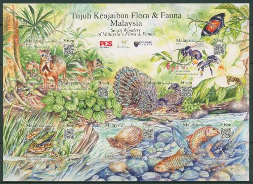 Malaysia 2016 Tiere Pflanzen Folienblatt 2266/72 FB postfrisch (C65585)