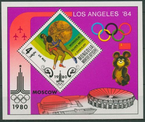 Mongolei 1980 Olympia Moskau Medaillengewinner Block 65 postfrisch (C97806)
