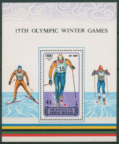 Mongolei 1988 Olympische Winterspiele Calgary Block 126 postfrisch (C65601)
