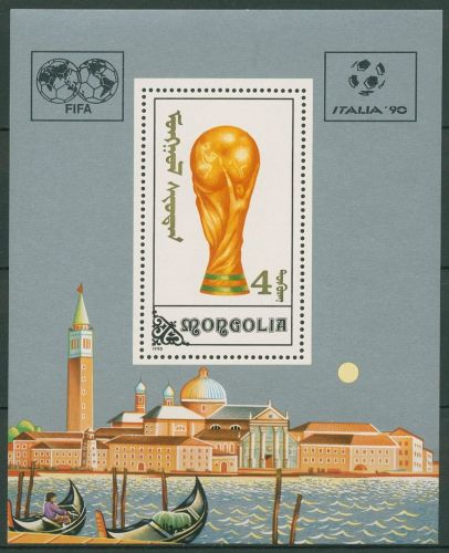 Mongolei 1990 Fußball-WM Italien Pokal Block 146 postfrisch (C65608)