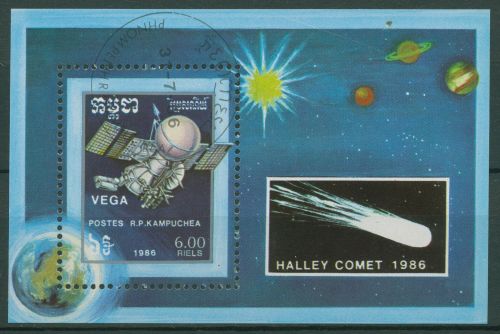 Kambodscha 1986 Halleyscher Komet, Raumsonde Vega Block 148 gestempelt (C65634)