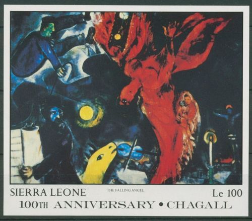 Sierra Leone 1987 Gemälde von Marc Chagall Block 63 postfrisch (C42194)