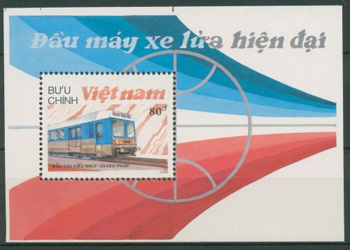 Vietnam 1988 Eisenbahn Lokomotiven Block 65 postfrisch (C65673)