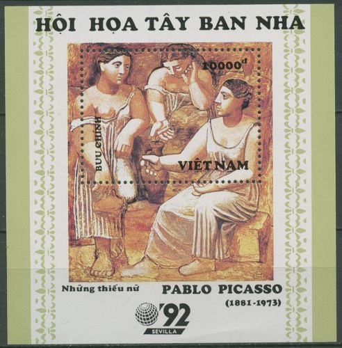 Vietnam 1992 EXPO Malerei Gemälde Pablo Picasso Block 100 postfrisch (C97876)