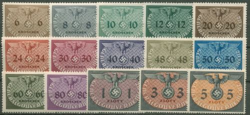 Generalgouvernement Dienstmarken 1940 D 1/15 mit Falz
