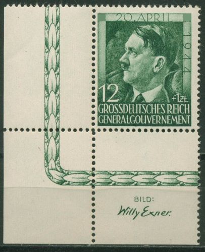 Generalgouvernement 1944 Geb. Hitlers 117 Ecke 3 postfrisch