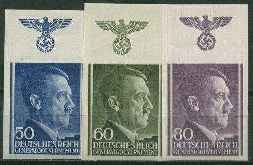 Generalgouvernement 1943 Freim. Hitler ungezähnt Oberrand 110/12 U postfrisch