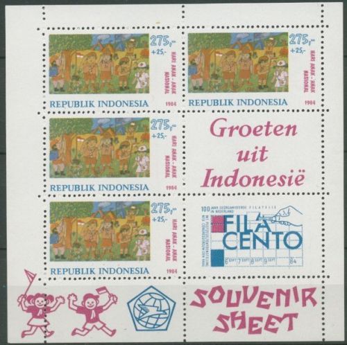 Indonesien 1984 FILACENTO Pfadfinder Block 55 postfrisch (C11255)
